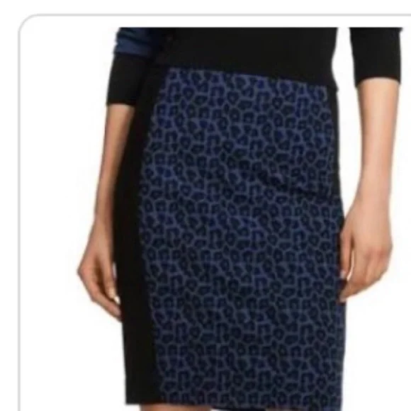 Banana Republic Skirts Nwt Banana Republic Blue Leopard Print